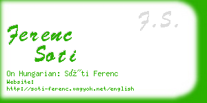 ferenc soti business card